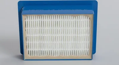 A close-up, straight-on view of a vacuum cleaner filter.