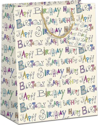 Produktbild von Geschenktasche Happy Birthday M 18x23x10cm