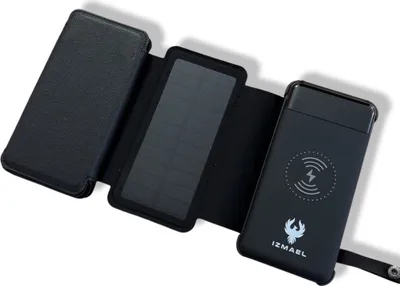 Obrázok produktu pre Solárna powerbanka 10000mAh - 6 Panelov - Čierna KP18694
