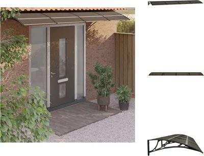 Produktbild von vidaXL Türvordach Schwarz 350x80 cm Polycarbonat -  Markisen