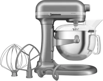 Zdjęcie produktu dla KitchenAid 5KSM60SPXECU, Mikser stojący, Srebrny, Bić, Ugniatać, Miksowanie, 1,1 m, 5,6 l, CONTOUR SILVER