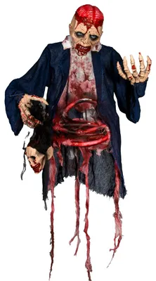 Produktbild von Zombie Torso als Hängefigur mit leuchtenden Augen und Soundeffekt 153 cm