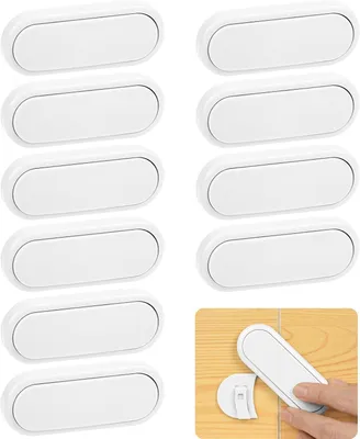 Image de Serrures de sécurité pour enfants - Lot de 10 serrures de sécurité pour enfants - Serrures pour meubles pour enfants - Verrous de sécurité pour enfants pour cuisine, portes et tiroirs