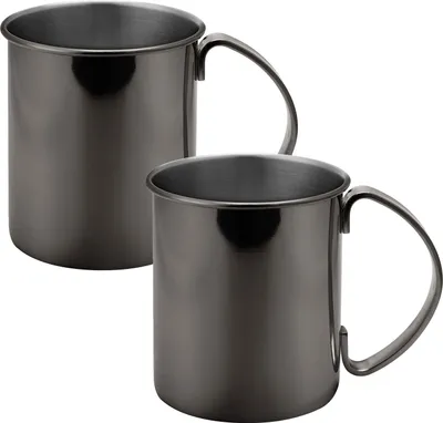Produktbild von ECHTWERK Moscow Mule Becher Set 2tlg aus Edelstahl, 1000 ml, , Farbe:Schwarz