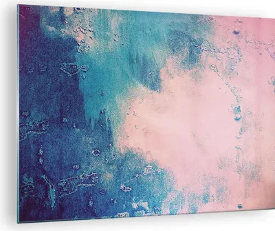 Produktbild von Bilder auf glas - Einteilig - Abstraktion Rosa Blau - 70x50cm - Glasbilder - Wandbilder - Bilder - zum Aufhängen bereit - Wanddekoration aus Glas - Glas Bilder - Wandbild auf Glas - GAA70x50-4856
