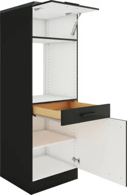 Produktbild von Optifit Backofenhochschrank mit Tür Madrid420 BxTxH 60 x 60 x 174,4 cm anthrazit matt zerlegt Anschlag reversibel KUMA M