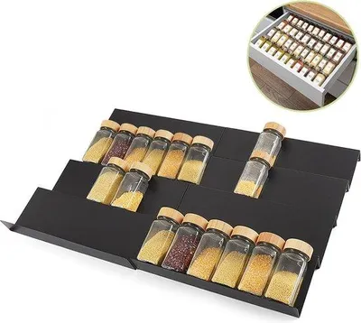Produktbild von Kräuterregal Schublade 8-teilig schwarz antirutsch Edelstahl