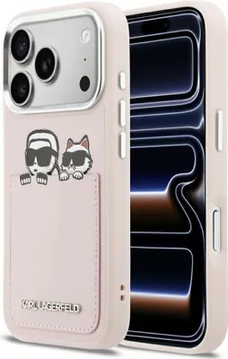 Immagine prodotto di Custodia KARL LAGERFELD compatibile con IPHONE 17 Pro KLHCP17L6PCSPKCP (PU con stampa K&C e tasca) rosa