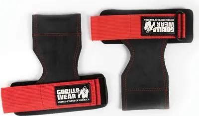 Zdjęcie produktu dla Uchwyty do podnoszenia ciężarów Gorilla Wear - czarny/czerwony