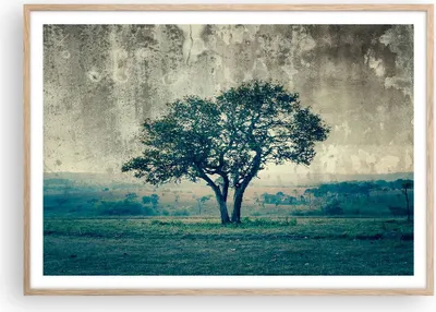 Produktbild von Gerahmtes Poster - Rahmen in heller Eiche - Baum Natur Feld - 100x70 cm - Wand Bild - Wanddeko - Wandbilder - Wandposter - Bilderrahmen - Bilder - Kunstdruck - Wandbild - P2NAA100x70-3627
