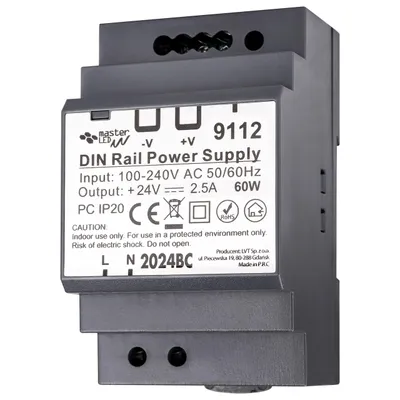 Produktbild von MasterLED DIN Netzteil 24V 60W 2,5A IP20 Hutschiene Stromversorgung