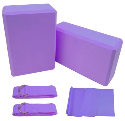 Immagine prodotto di Omgoods - Set di 2 blocchi da yoga con elastico - Schiuma leggera per yoga e pilates