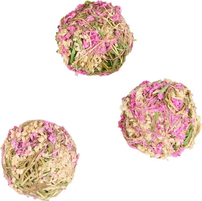 Image de 4 boules décoratives fleurs blanc rose 5 cm - taille unique