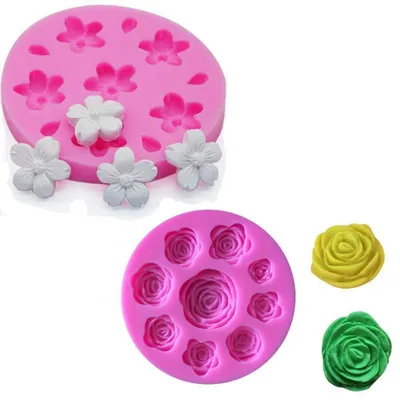 Produktbild von Silikon Formen Blume 2 Stück für Kuchen Schokolade Fondant Eis Pudding Gelee