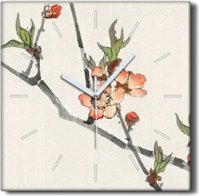 Produktbild von Coloray Hodiny Unikátní 30x30 cm  Tiché hodiny Pro obývací pokoj a kuchyň Nástěnné hodiny Plátno Černé ručičky hodin - Průmyslové květiny příroda