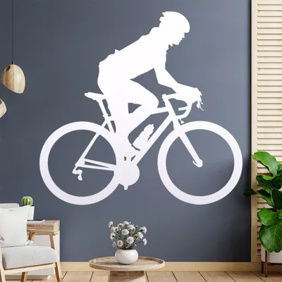 Produktbild von Rennrad Fahrrad Figur Wandtattoo Wandaufkleber Wall Sticker - Dekoration, Küche, Wohnzimmer, Schlafzimmer, Badezimmer