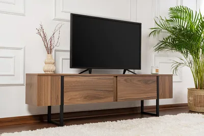 Obrázek produktu pro Skye Decor, Serenity - Venezia Walnut, Black, TV stolek, ořech, 100% MELAMINOVÁ DESKA, 180 x 30 x 50 cm