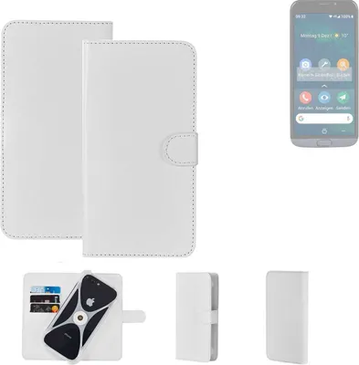 Produktbild von K-S-Trade Handy Hülle Schutz Hülle kompatibel mit Doro 8050 Cover Case Bookstyle Bumper weiß 1x