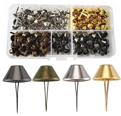 Metall-Bodennägel 200 Stück für DIY-Taschen, 8 mm, 4 Farben