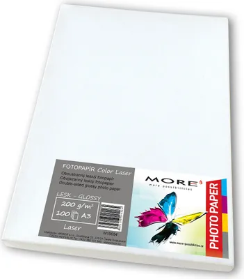 Immagine prodotto di Carta fotografica lucida. compatibile fronte/retro con A3; 200g/m2; compatibile con il laser; 100pz