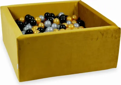 Produktbild von Bällebad 400 Stück 90x90x40 Velvet gold: silber, gold, schwarz