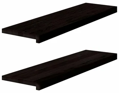 Zdjęcie produktu dla vidaXL Stopnie schodowe, 2 szt., brązowo-czarne, 90 x 30 x 2 cm, lite drewno dębowe