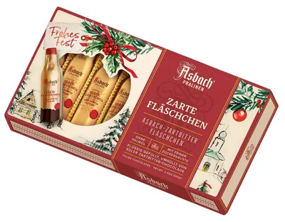 Produktbild von Asbach Pralinen Zarte Fläschchen mit Kruste Weihnachten 100g