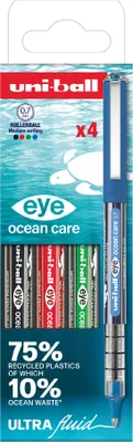 Produktbild von uni-ball Tintenroller eye ocean care 0.7 4er Etui