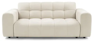 Image de Canapé 3 places Selsey, revêtement velours crème, 210 cm