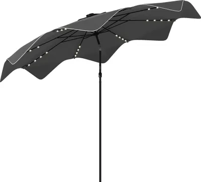 Obrázek produktu pro Zahradní slunečník - Zahradní slunečník - Ø292 x 248 cm - 32 solárních LED diod - Tmavě šedý