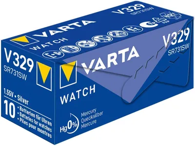 Productafbeelding van Varta V329, zilveroxide (S), 1,55 V, 36 mAh, 7,9 mm, 7,9 mm, 3,1 mm