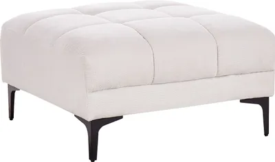 Zdjęcie produktu dla BELIANI Otomana złamana biel tapicerowana 80 x 88 x 41 cm podnózek przeszycia ozdobne