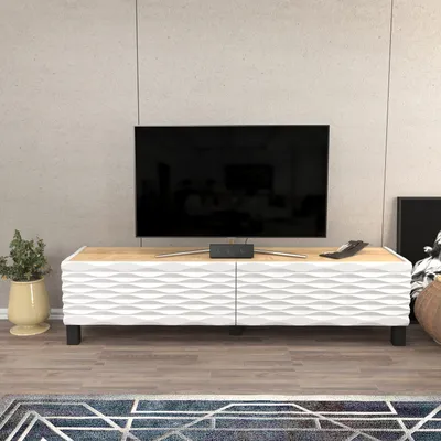 Immagine prodotto di Skye Decor, Lerze - Sapphire, White, Mobile TV, Zaffiro, 100% PANNELLI DI AGGREGATO MELAMINICO, 149,2 x 35 x 38 cm