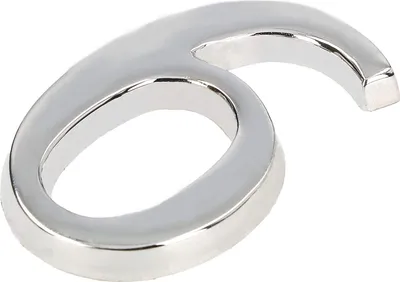 Zdjęcie produktu dla KOTARBAU® Numer "6 / 9" chromowany samoprzylepny 5 cm wykonany z mosiadzu do drzwi wejsciowych