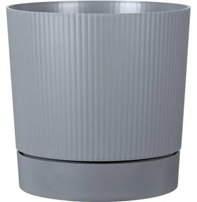 Produktbild von GARDEN ID Lino Pflanzentopf rund mit Wasserspeicher, reines Grau, Ø47 cm, 43 L, H46 cm, UV- und frostbeständig