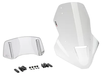 Zdjęcie produktu dla Wiatroszytna Puig Touring, wymiary 465 x 375 mm, z wizjerem, z certyfikatem ABE, przeznaczona do motocykli Honda NC750X, NC750X DCT, roczniki 2025-2026
