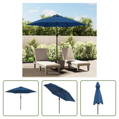 Produktbild von The Living Store Sonnenschirm mit Metall-Mast 300 cm Azurblau