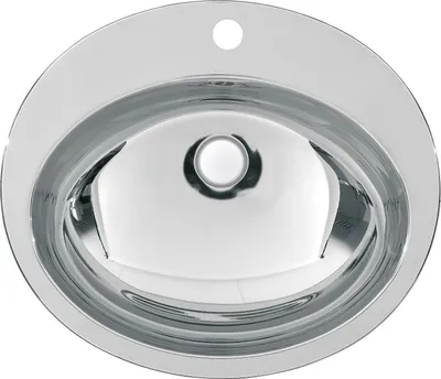 Immagine prodotto di KWC AR lavabo ovale, RONDO, acciaio inox, 531x159x456 mm, sfioratore, satinato