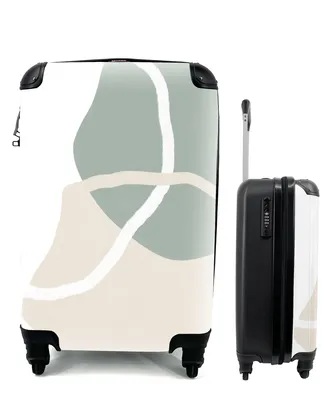 Produktbild von MuchoWow® Koffer Handgepäck Trolley Rollkoffer Kleine Reisekoffer mit 4 Rollen - Minimalismus - Pastell - Gestaltung - Cabin Size < 55x40x23 cm & 55x40x20 cm - Fotokoffer - Kabinenkoffer - Boardgepäck - Reise-Box - Reisekoffer - Reisegepäck - Koffer mit Bild - Trolley für Kinder