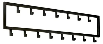 Produktbild von Garderobe aus Edelstahl - 80 cm - 15 Haken - Kleiderhaken - Wandmontage - Schwarz
