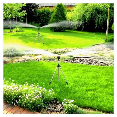 Produktbild von Stativ-Sprinkler für den Außenbereich mit 360 Grad drehbarem Sprinklerkopf