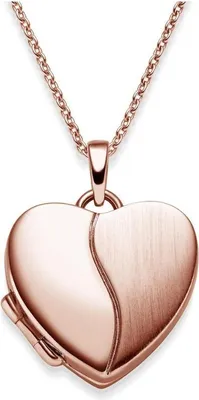 Produktbild von Damenkette Herz Medaillon Romantic 925 Silber Rosegold vergoldet zum Öffnen für Bilder