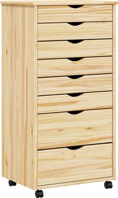 Obrázok produktu pre vidaXL Kontajner na kolieskach so zásuvkami MOSS Číry lak 53 x 39 x 103 cm