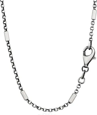 Produktbild von NKlaus 45cm Erbskette 925 Sterling Silber oxidiert Damen Halskette 1,9mm breit 13866