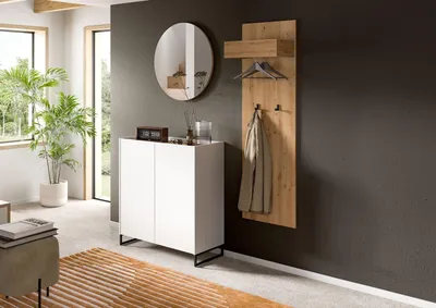 Produktbild von Garderoben-Set >Drive< in Weiß - 197x175x32cm (BxHxT)