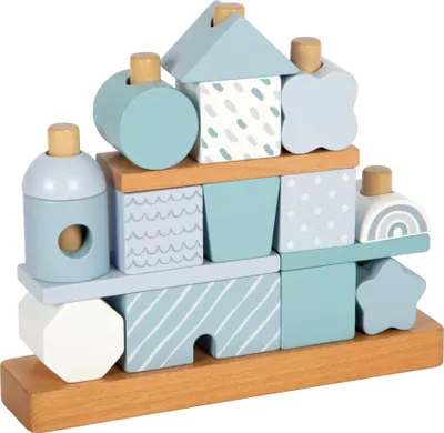 Produktbild von small foot Stapelhaus blau, Steckspiele, Holz, ab 12 Monate, 12714