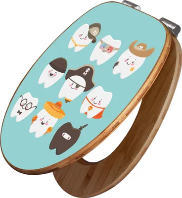 Zdjęcie produktu dla banjado Design deska sedesowa bambusowa soft close - dziewięć zębów - pokrywa toalety z funkcją soft close drewno/wysokiej jakości bambusowa pokrywa toalety/deska sedesowa do wszystkich popularnych toalet [TDB2 10402]