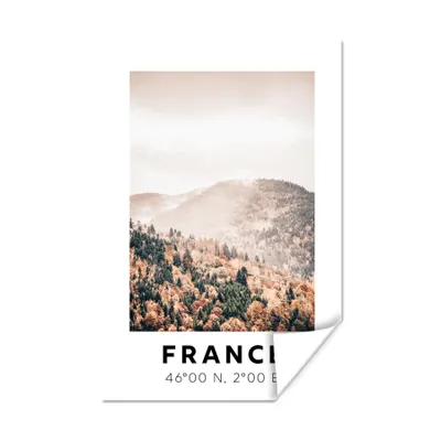 Produktbild von MuchoWow® Poster Frankreich - Wald - Herbst - Berge 40x60 cm - Plakate für die Wand - Poster Babyzimmer