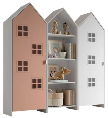 Produktbild von VIPACK - CASAMI BRUGES Set 3-tlg. best. aus: Regalschrank, Schrank 1-trg. mit Front in Pink u. Weiß