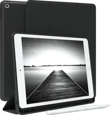 Produktbild von EAZY CASE Smartcase mit Stifthalter für Apple iPad 10,2" (2019, 2020, 2021) Hülle mit Stifthalterung, Tablet Cover aufstellbar 10,2 Zoll in Schwarz